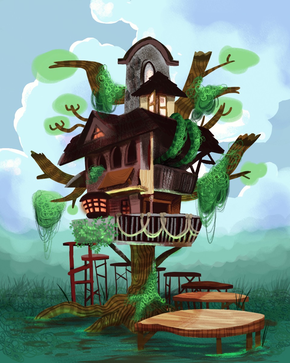 Swamp house illustration